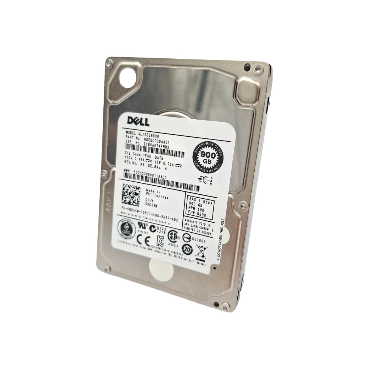Dell 900GB 2,5" 10k SAS AL13SEB900 0RC34W RC34W