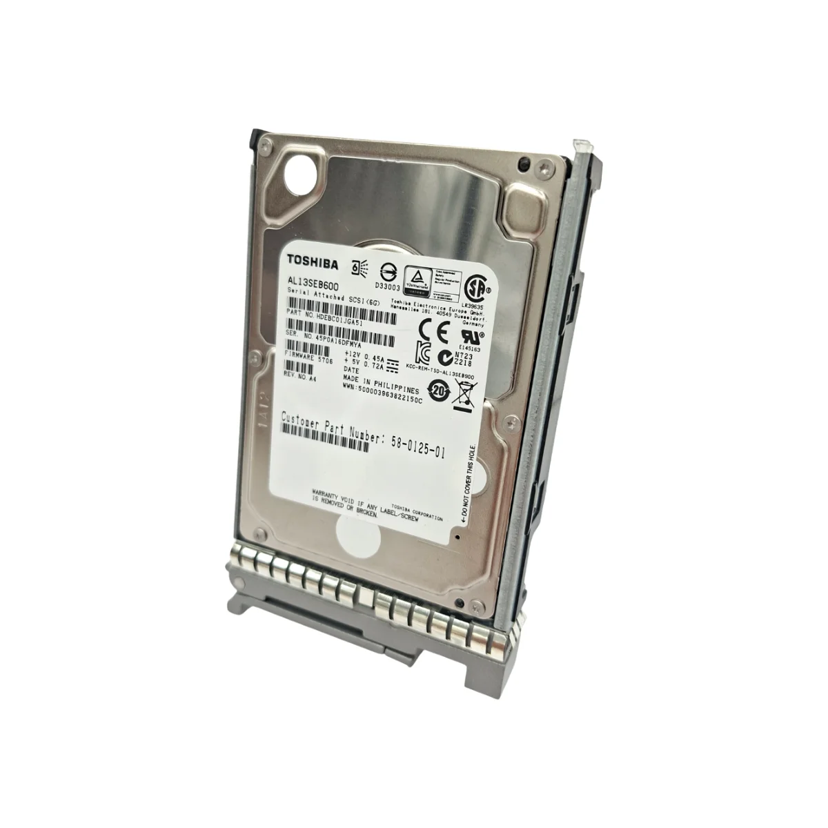 Cisco Toshiba 600GB 2,5" 10k SAS AL13SEB600 58-0125-01 + ficka do Cisco 2,5"