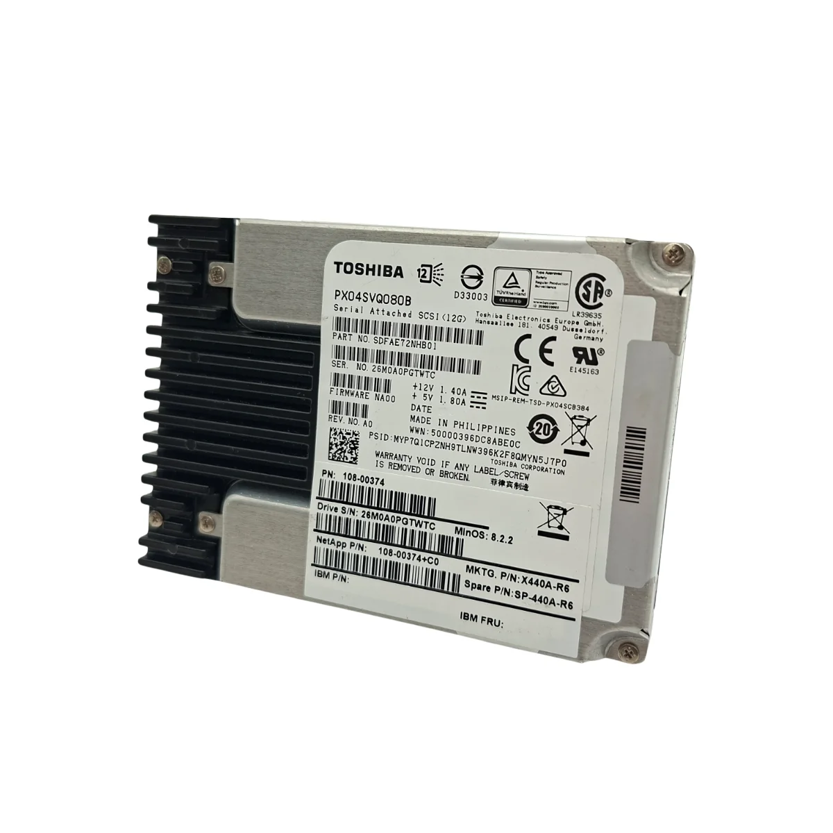 NetApp Toshiba 800GB 2,5" SSD SAS PX04SVQ080B 108-00374+C1