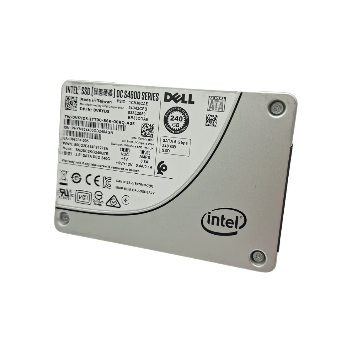Dell Intel 240GB 2,5" SSD SATA SSDSC2KG240G7R 0V6YD5 V6YD5