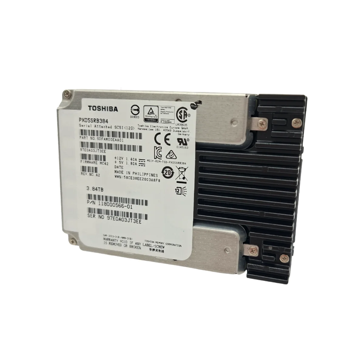 Toshiba 3,84TB 2,5" SSD SAS PX05SRB384 118000566-01
