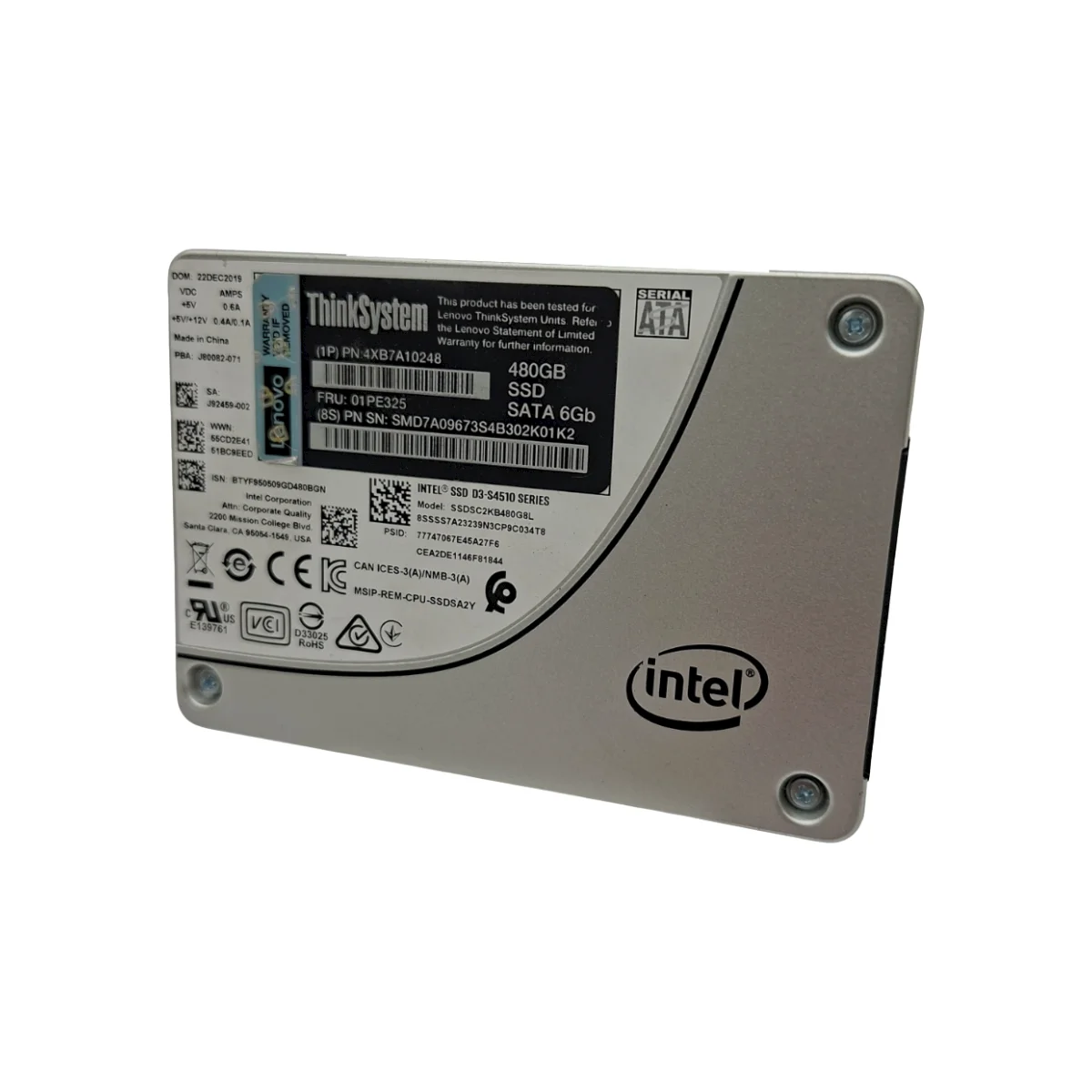 Lenovo Intel 480GB 2,5" SSD SATA SSDSC2KB480G8L XB7A10248 01PE325