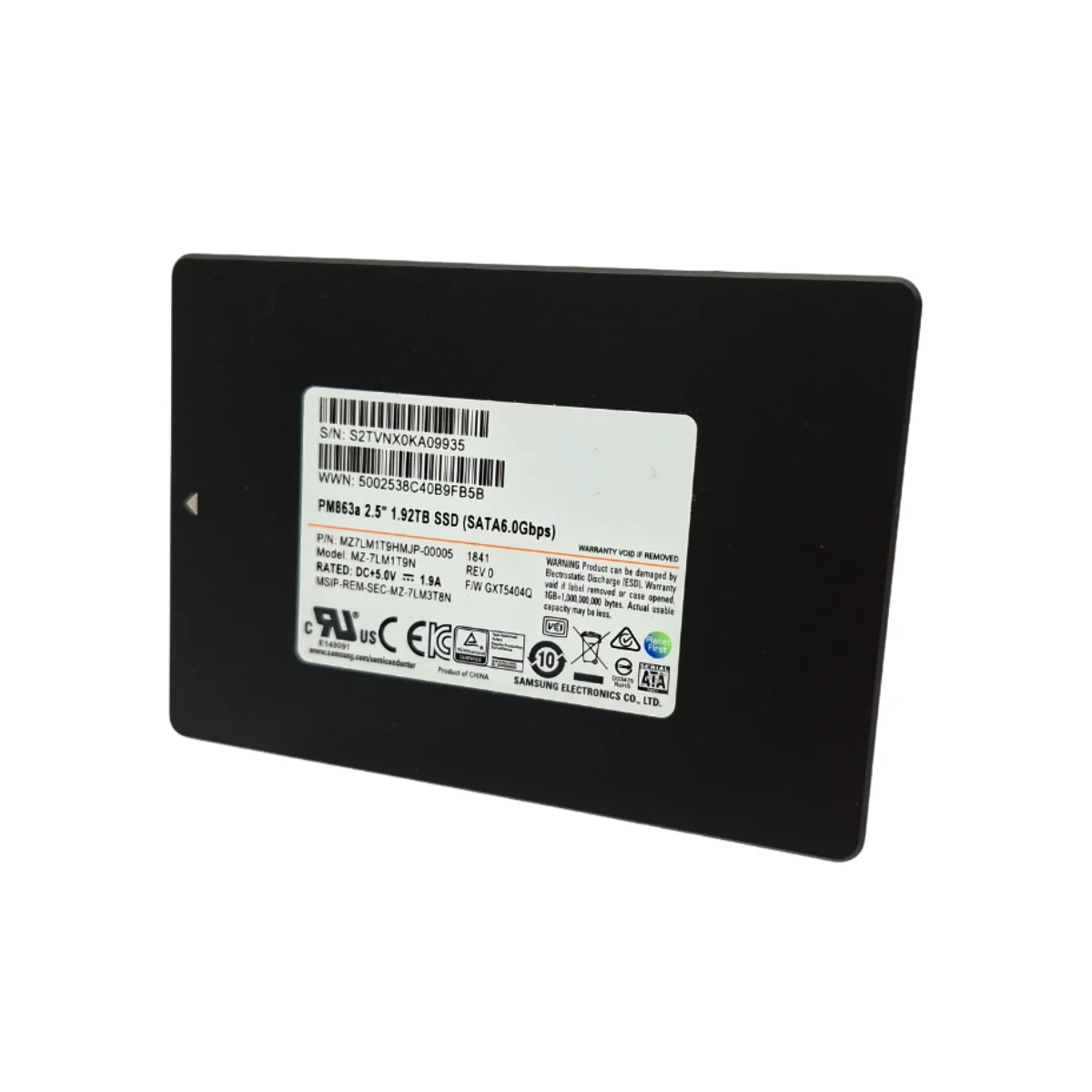 Samsung 1,92TB 2,5" SSD SATA MZ-7LM1T9N MZ7LM1T9HMJP-00005