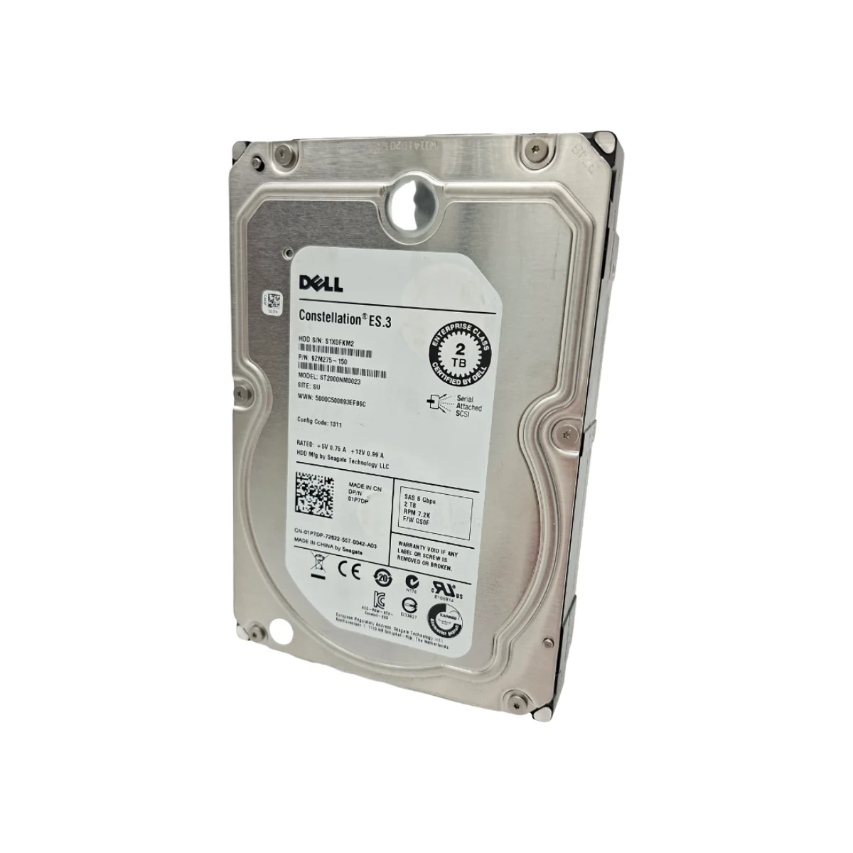 Dell 2TB 3,5" 7,2k SAS ST2000NM0023 01P7DP 1P7DP