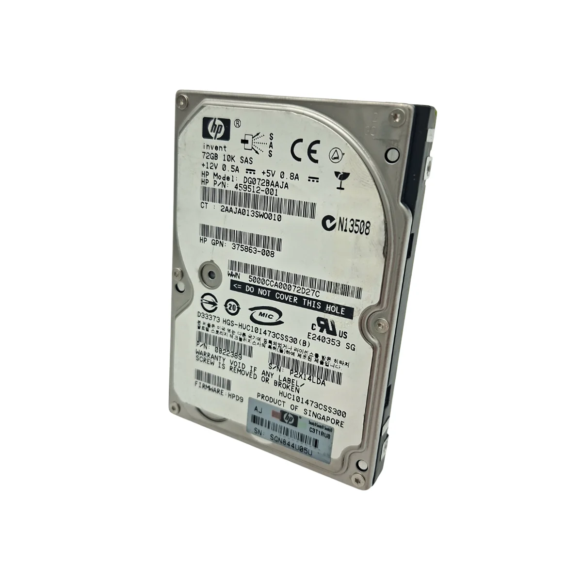 HP 72GB 2,5" 10k SAS DG072BAAJA 459512-001