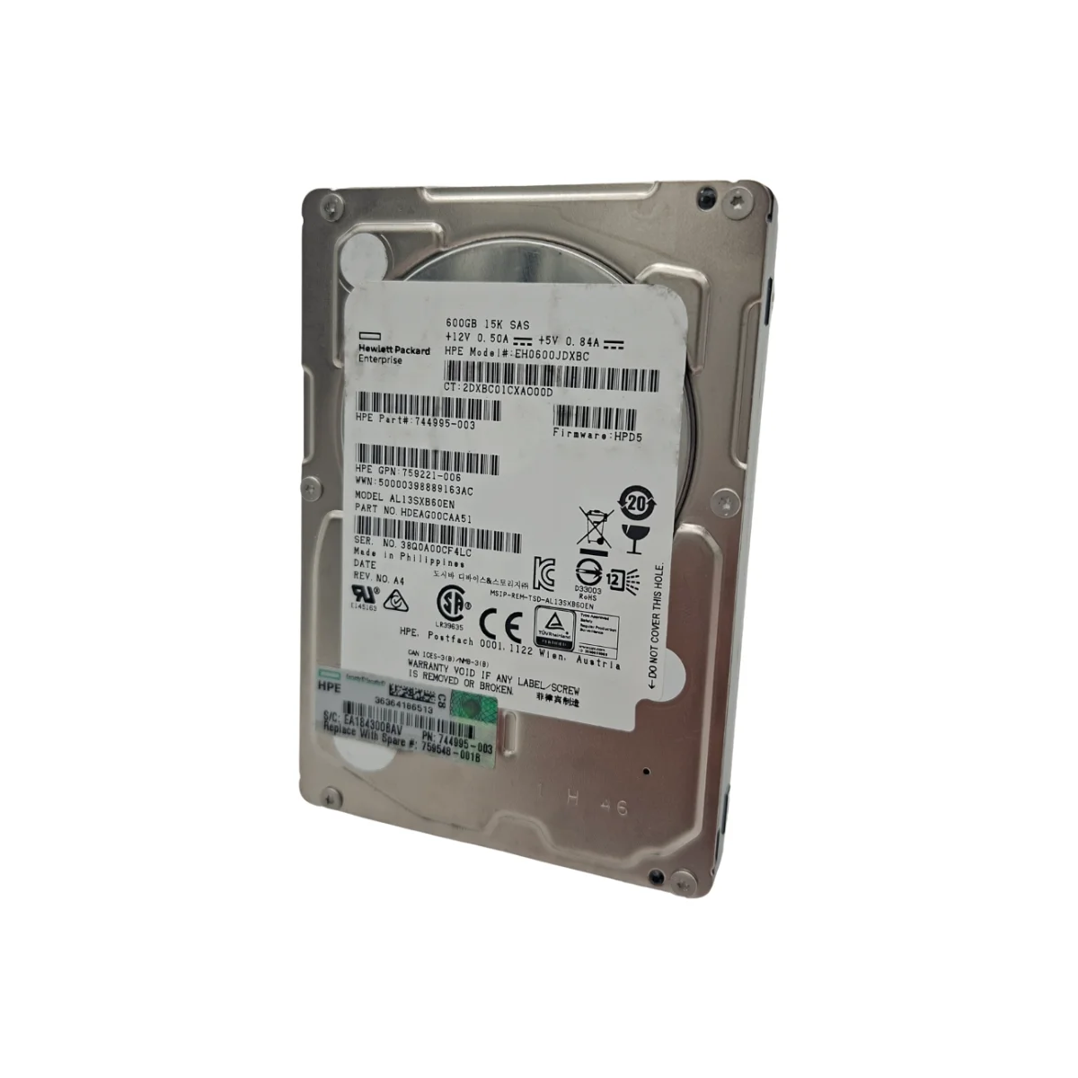 HP 600GB 2,5" 15K SAS EH0600JDXBC 744995-003