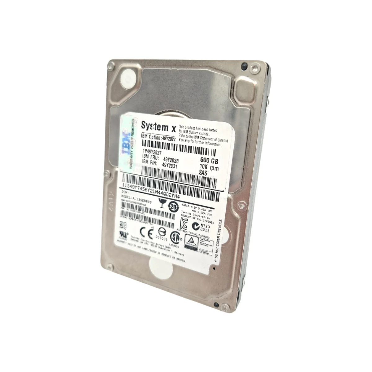 IBM 600GB 2,5" 10k SAS AL13SEB600 49Y2028 49Y2031