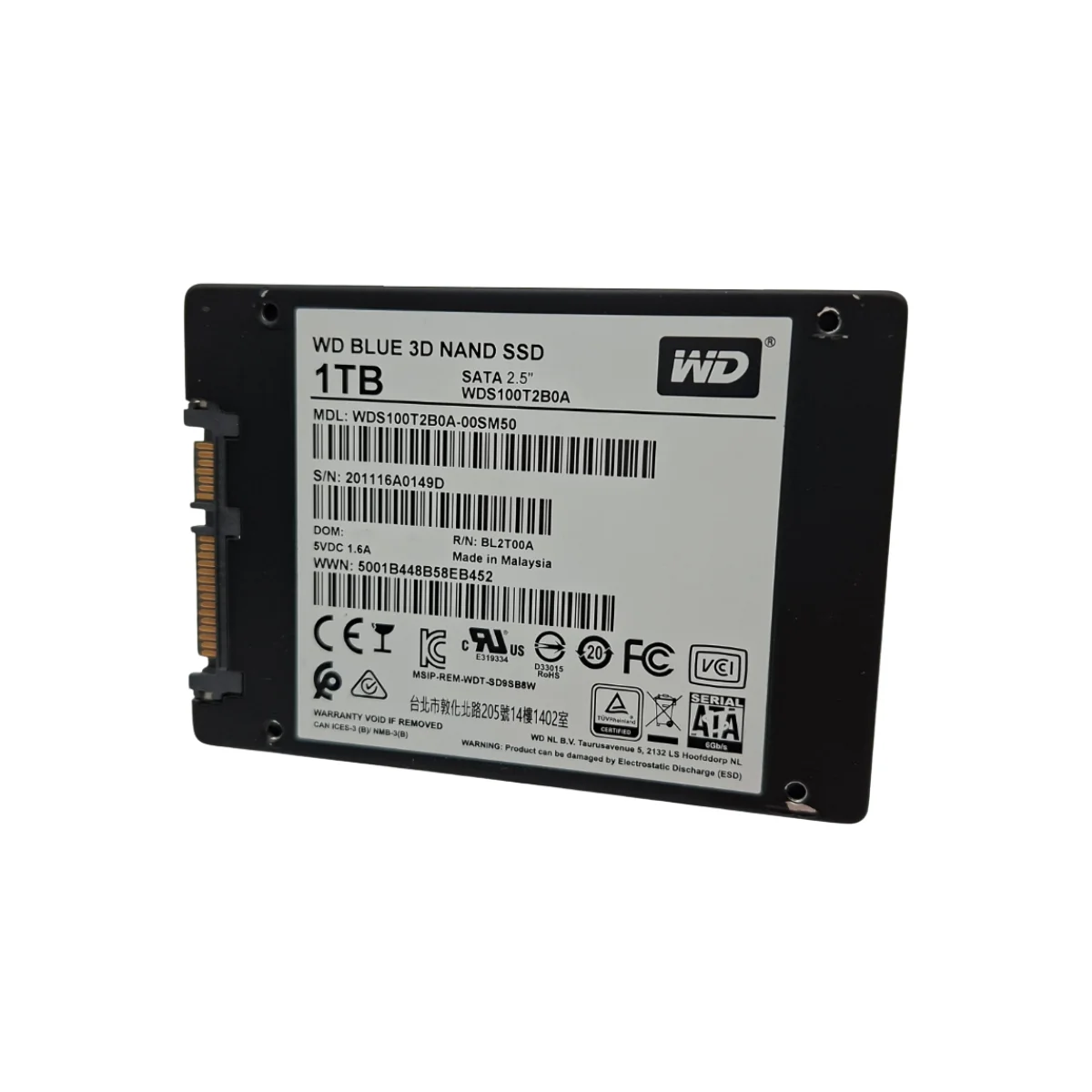 WD Western Digital 1TB 2,5" SSD SATA WDS100T2B0A-00SM50 WDS100T2B0A