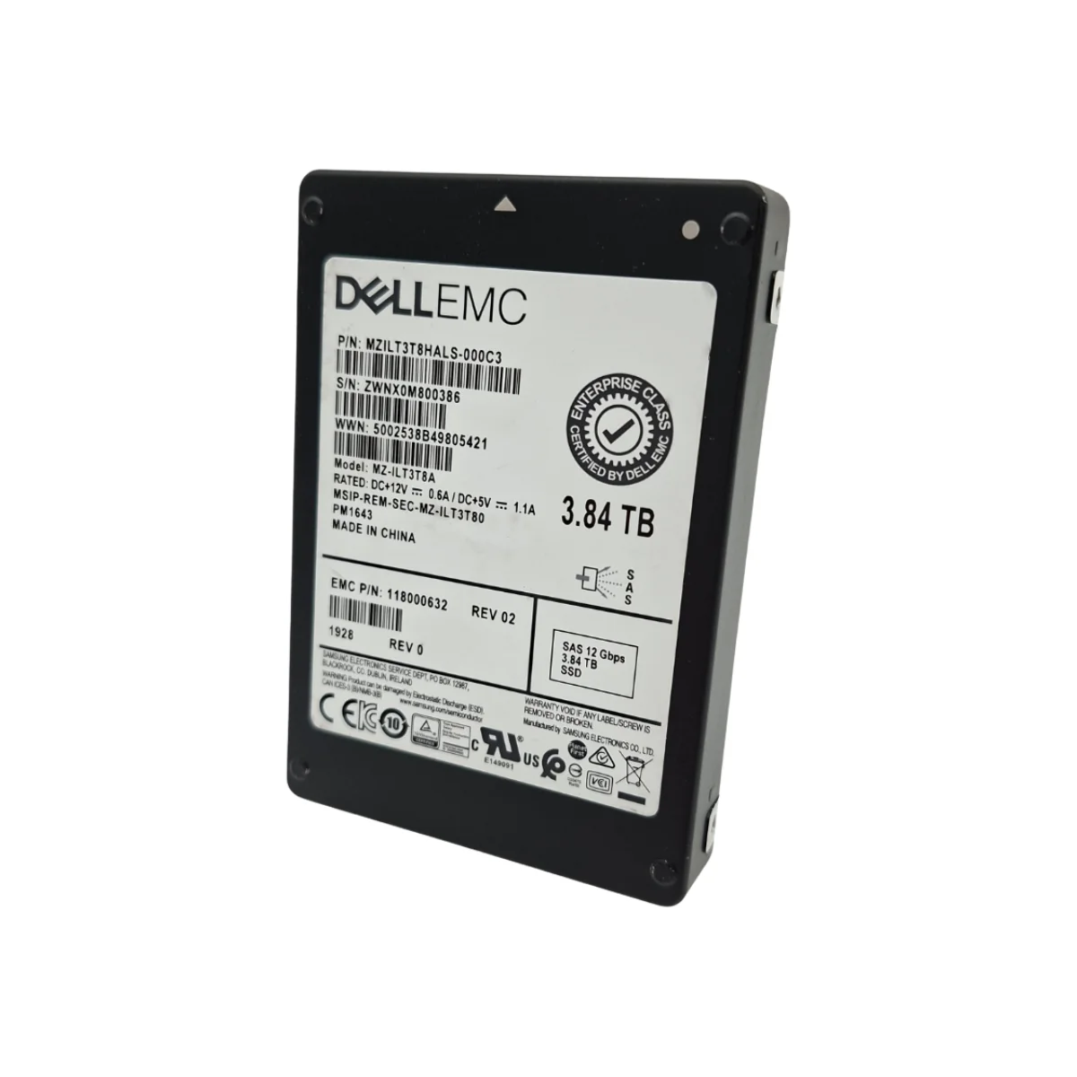 Samsung Dell EMC 3,84TB 2,5″ SSD SAS MZ-ILT3T8A MZILT3T8HALS-000C3